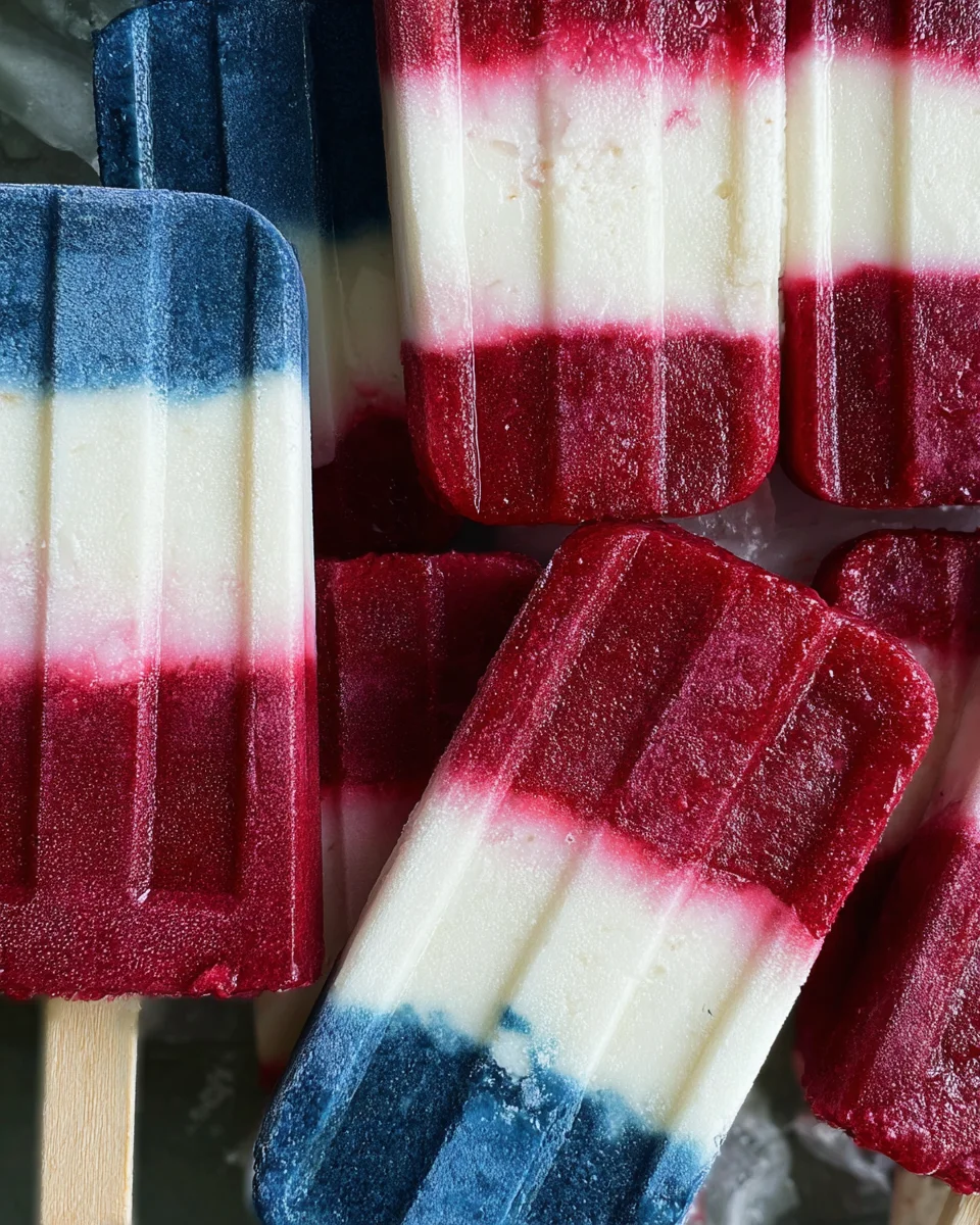 Red White and Blue Popsicles Red