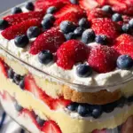 Red, White and Blue Strawberry Shortcake Trifle