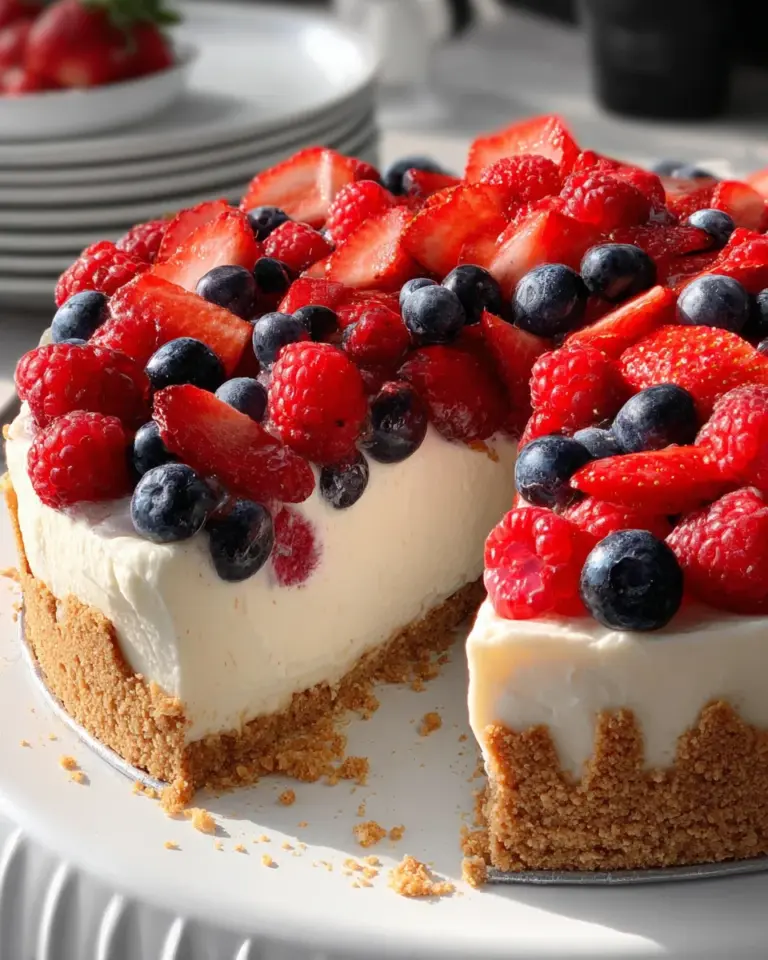 Triple Berry No-Bake Cheesecake