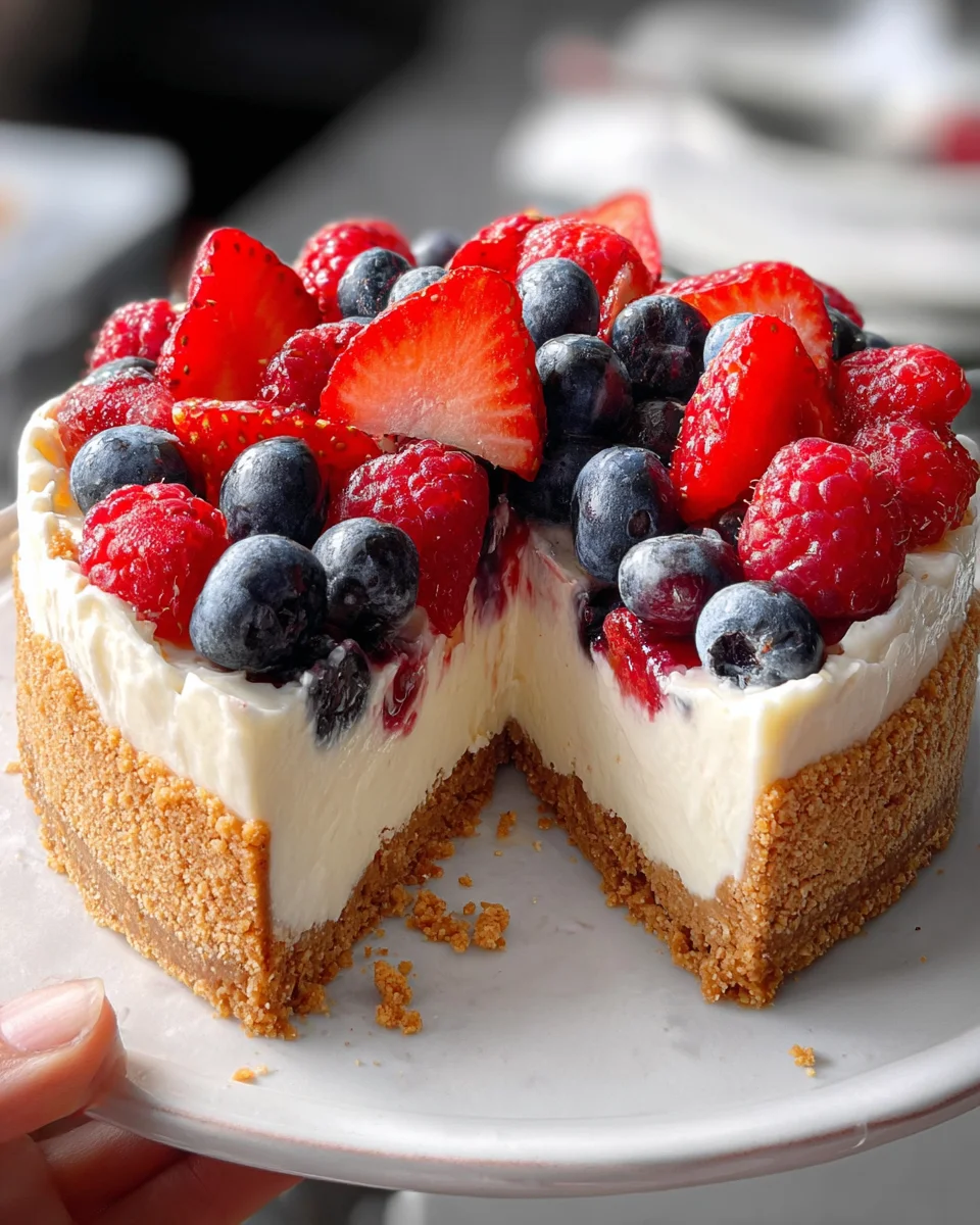 Triple Berry No-Bake Cheesecake Triple