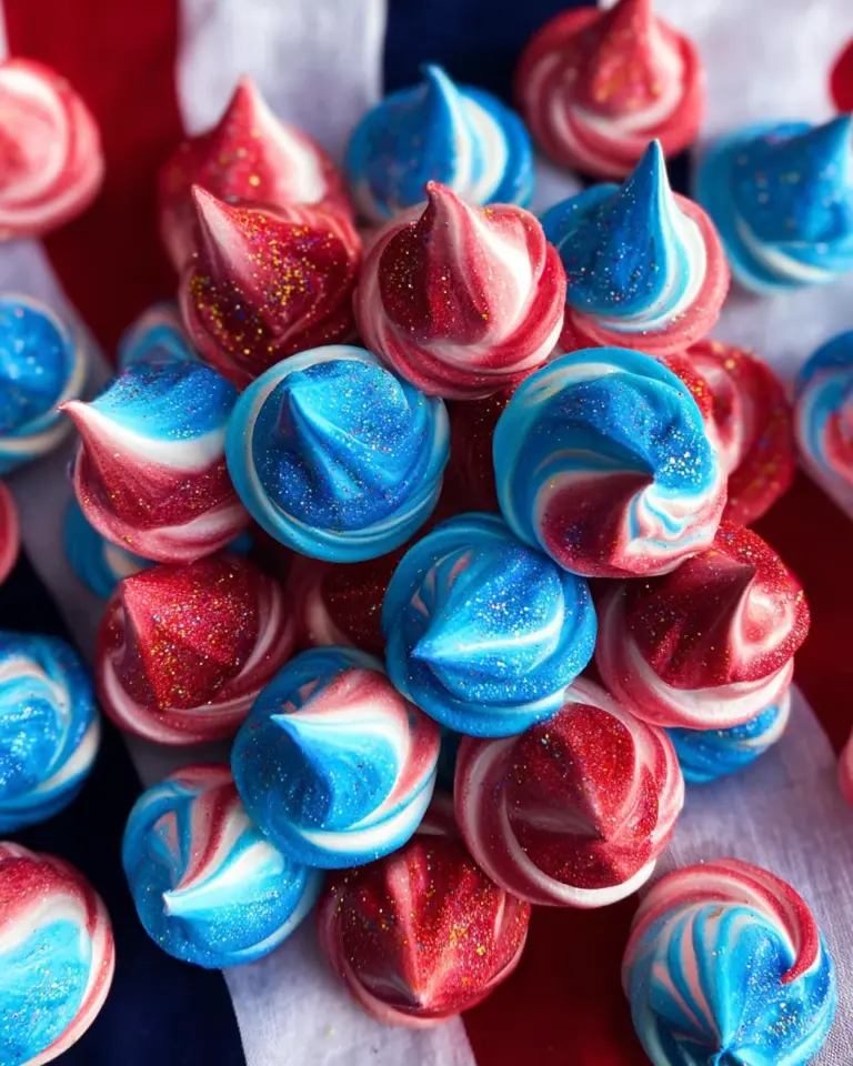 patriotic meringue cookies