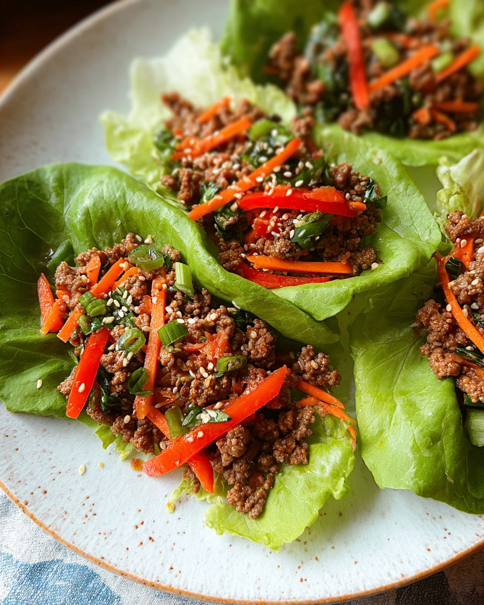 Asian Style Ground Beef Lettuce Wraps 20 Asian