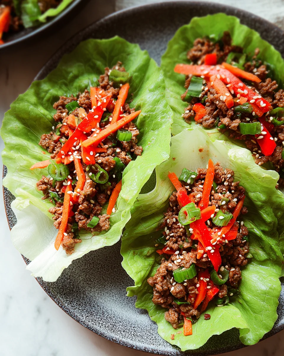 Asian Style Ground Beef Lettuce Wraps 21 Asian
