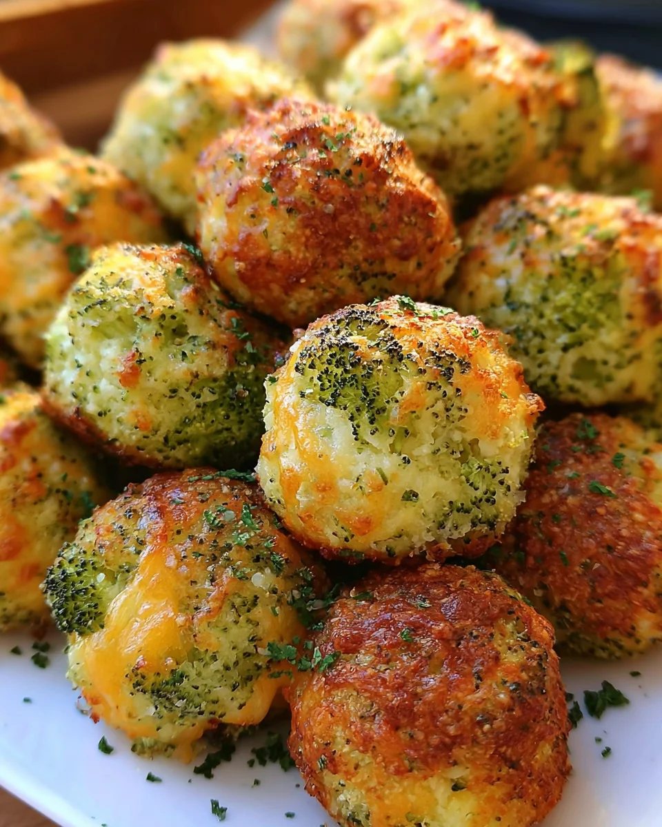 Baked Broccoli Cheese Balls 21 Baked