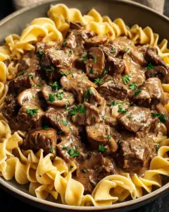 Beef Stroganoff with Egg Noodles