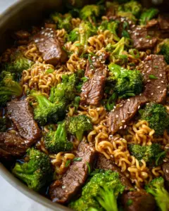 Beef and Broccoli Ramen Stir Fry