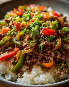 Beef and Pepper Rice Bowl
