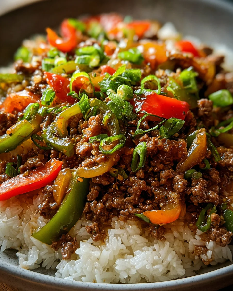 Beef and Pepper Rice Bowl Beef and Pepper Rice Bowl