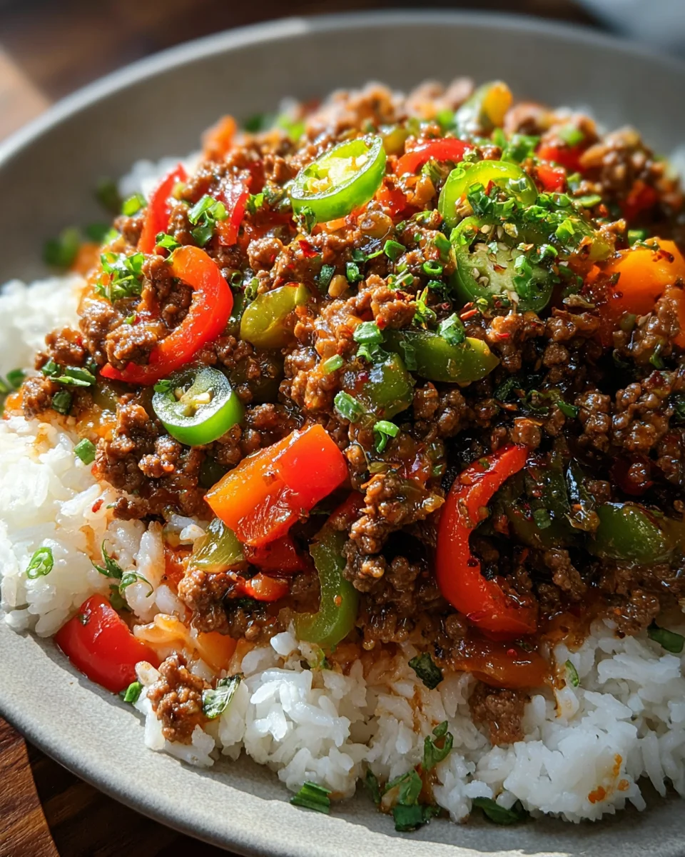 Beef and Pepper Rice Bowl Beef