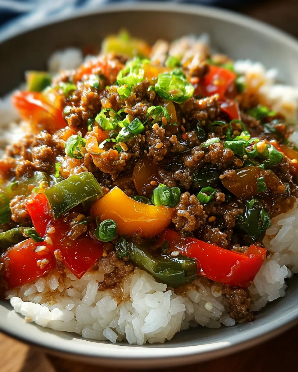 Beef and Pepper Rice Bowl Beef