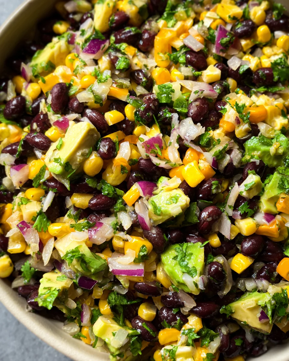 Black Bean Corn Avocado Salad Black