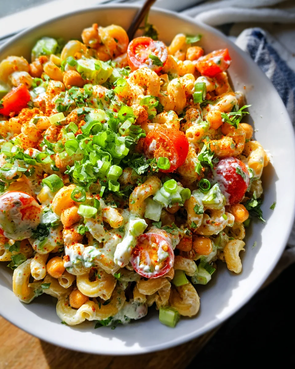 Buffalo Chickpea Pasta Salad Buffalo