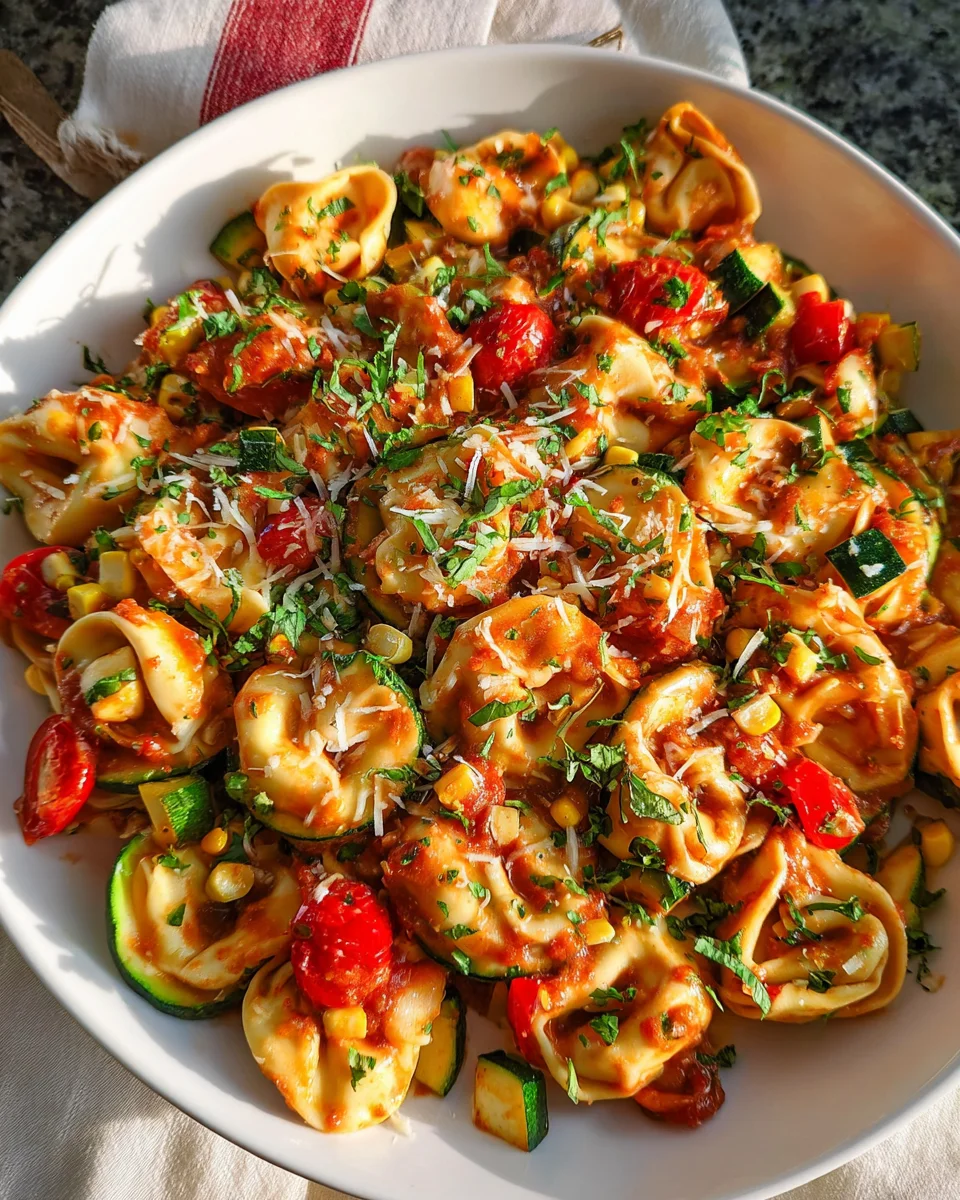 Cheese Tortellini with Summer Veggies