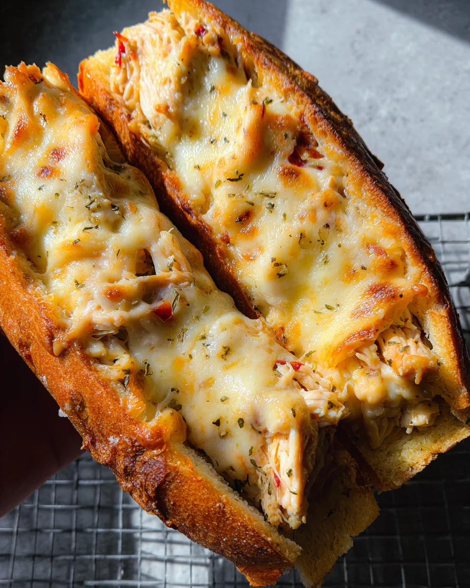 Cheesy Chicken Garlic Bread Sandwich