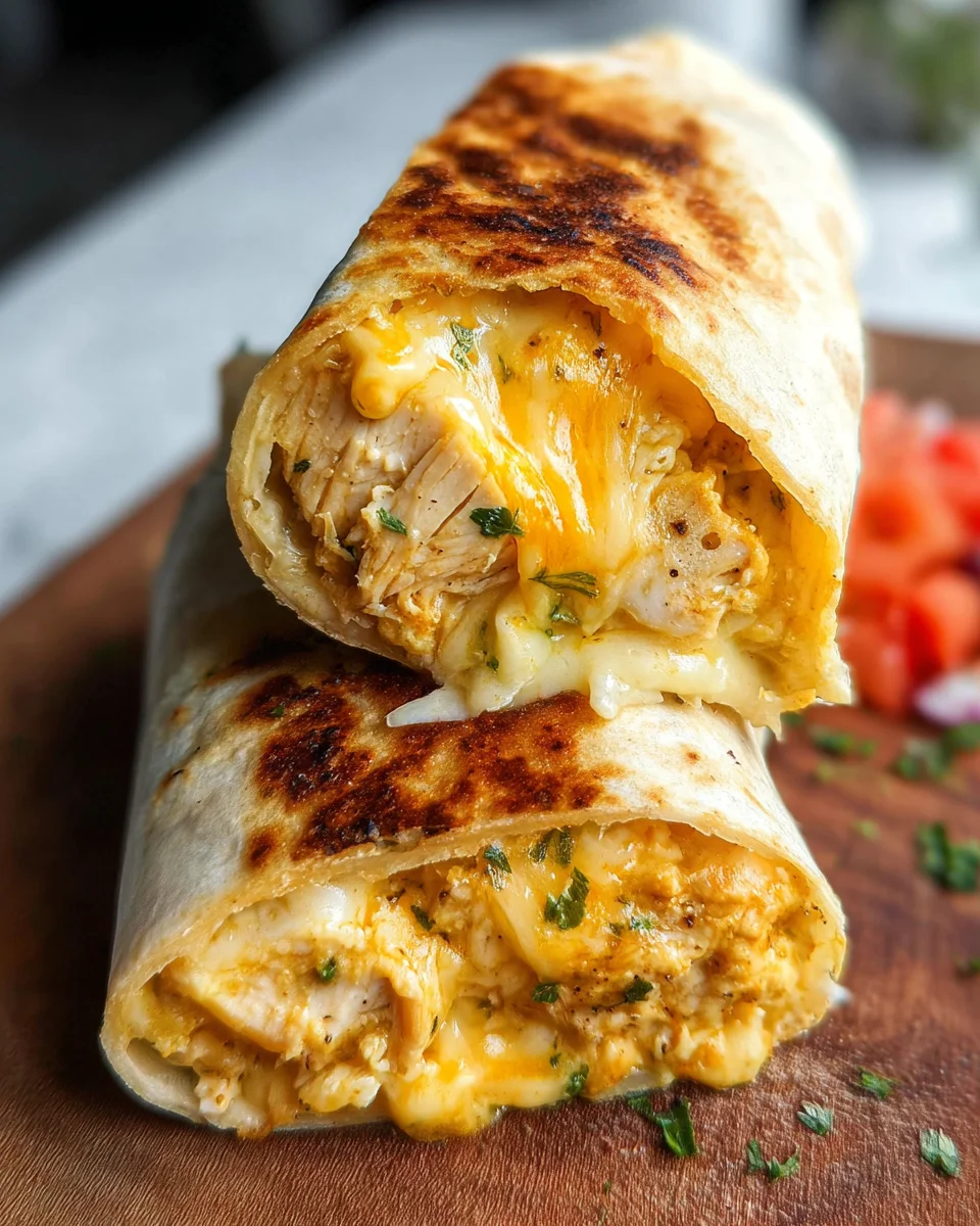 Cheesy Garlic Chicken Wraps 24 Cheesy