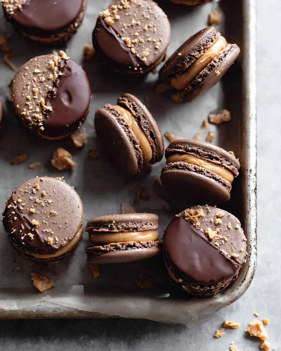 Chocolate Peanut Butter Macarons
