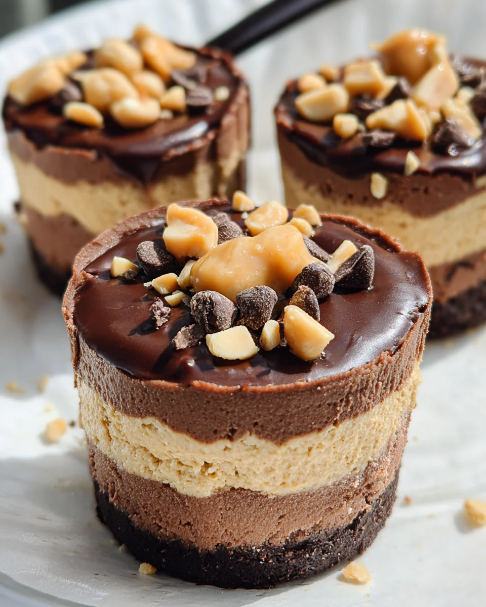 Chocolate Peanut Butter Mini Cheesecakes