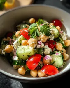 Cottage Cheese and Chickpeas Salad