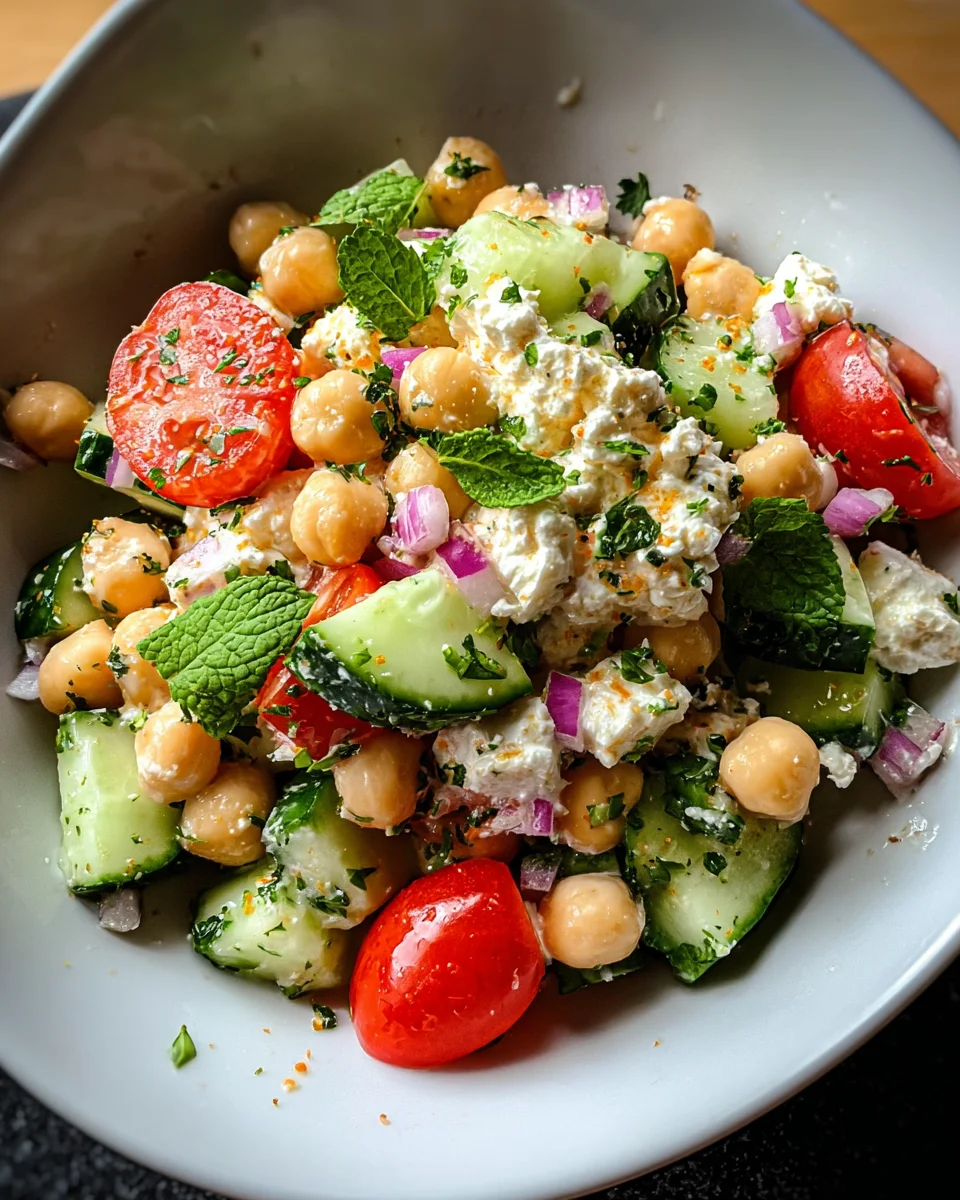 Cottage Cheese and Chickpeas Salad Cottage