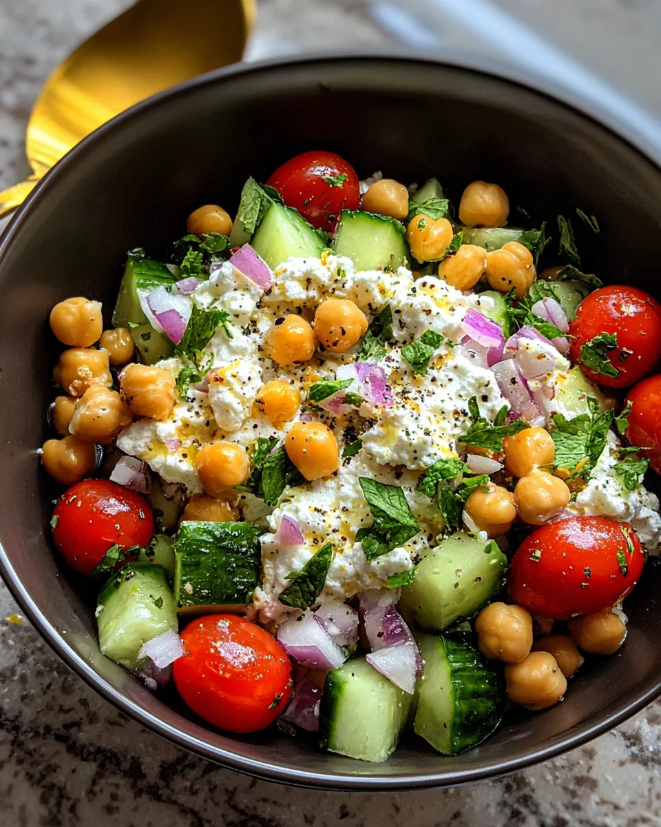Cottage Cheese and Chickpeas Salad Cottage