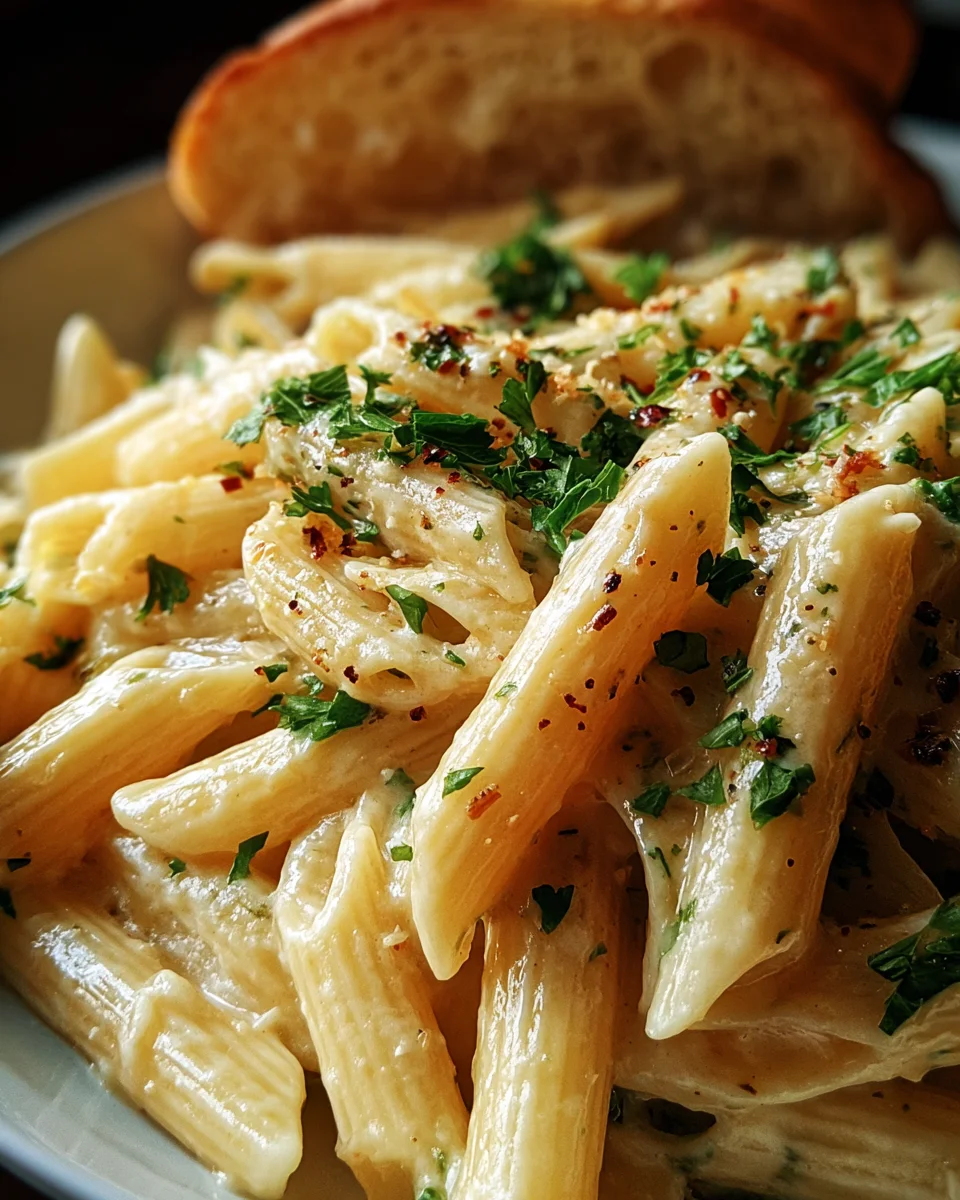 Creamy Garlic Penne Pasta