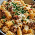 Creamy Parmesan Beef Rigatoni
