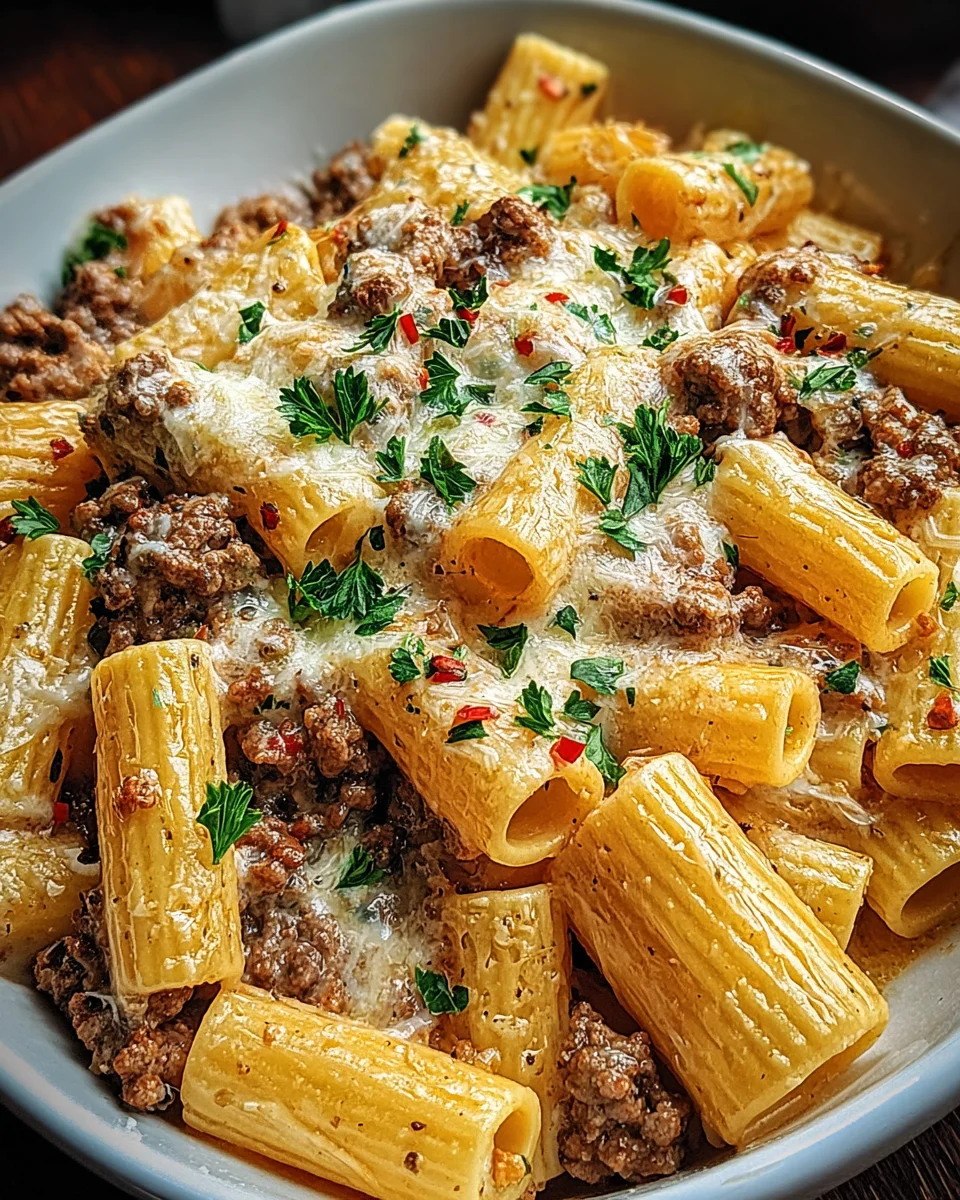 Creamy Parmesan Beef Rigatoni 21 Creamy