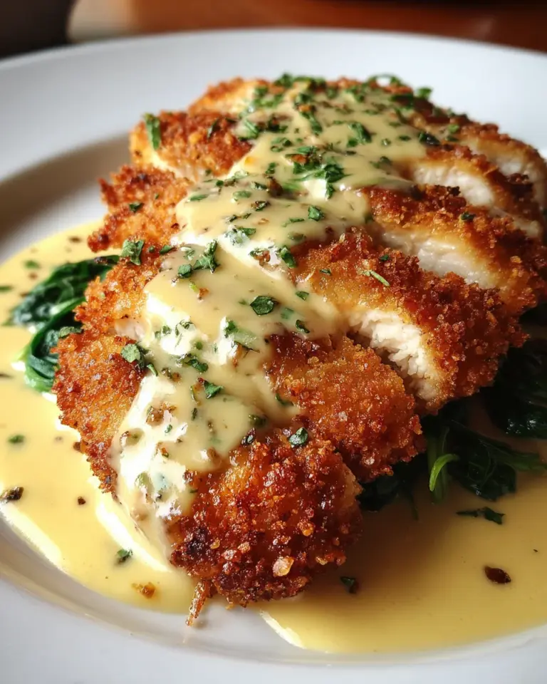 Crispy Parmesan Chicken with a Rich Garlic Sauce