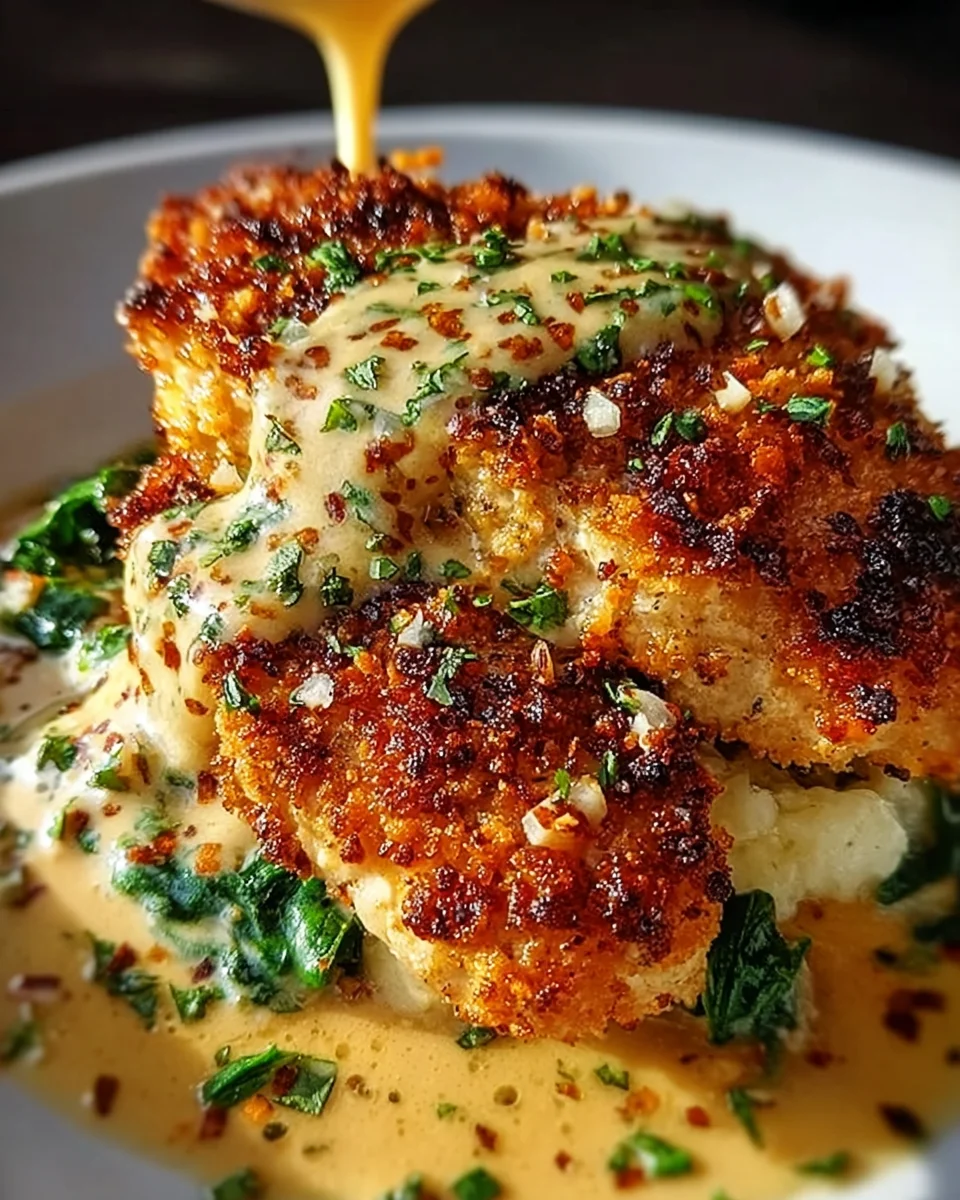 Crispy Parmesan Chicken with a Rich Garlic Sauce 18 Crispy