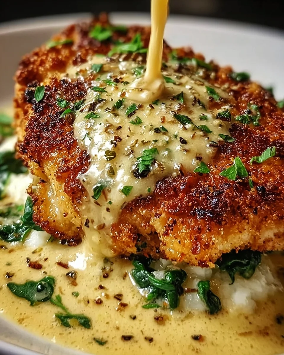 Crispy Parmesan Chicken with a Rich Garlic Sauce 19 Crispy