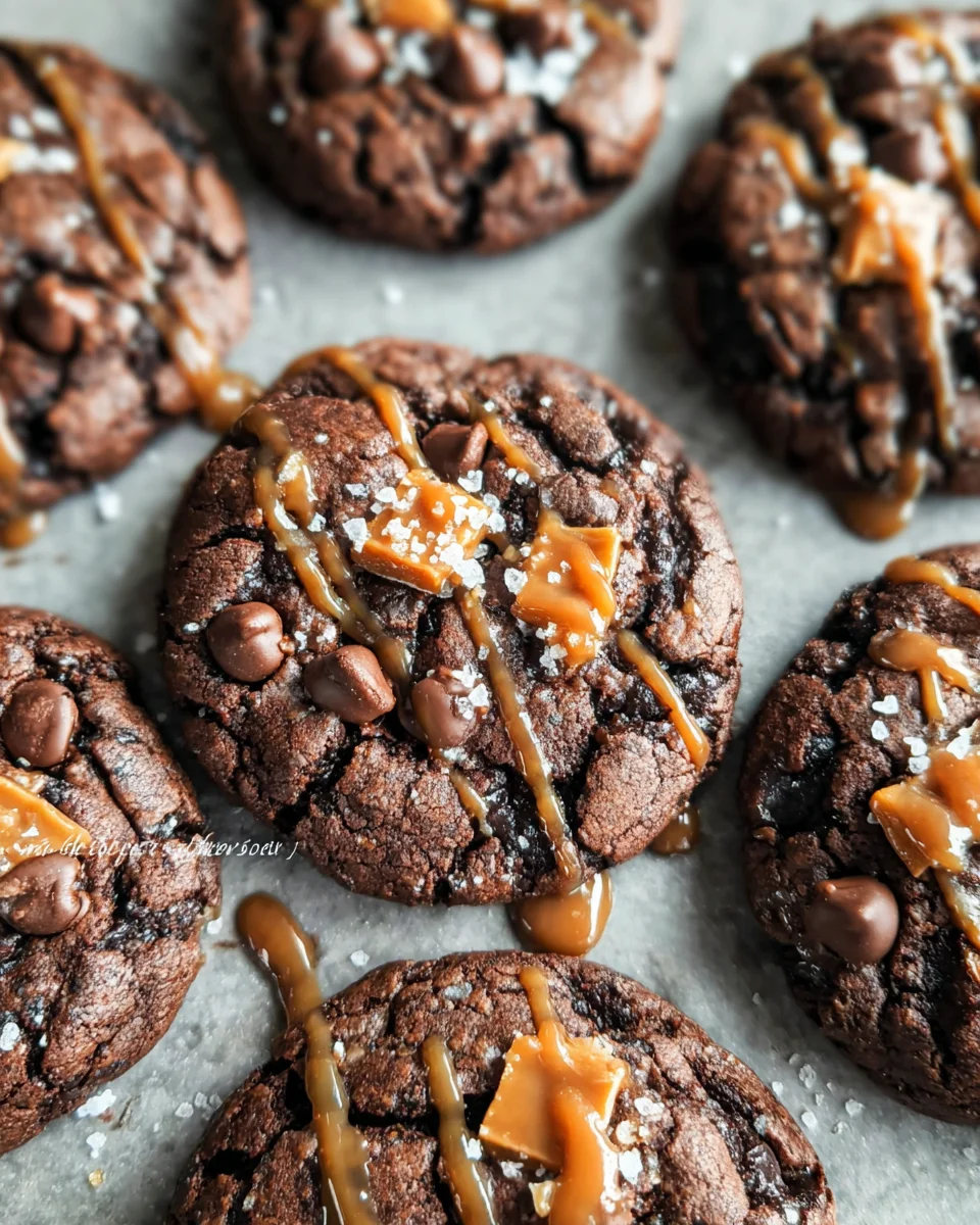 Double Chocolate Salted Caramel Cookies 22 Double