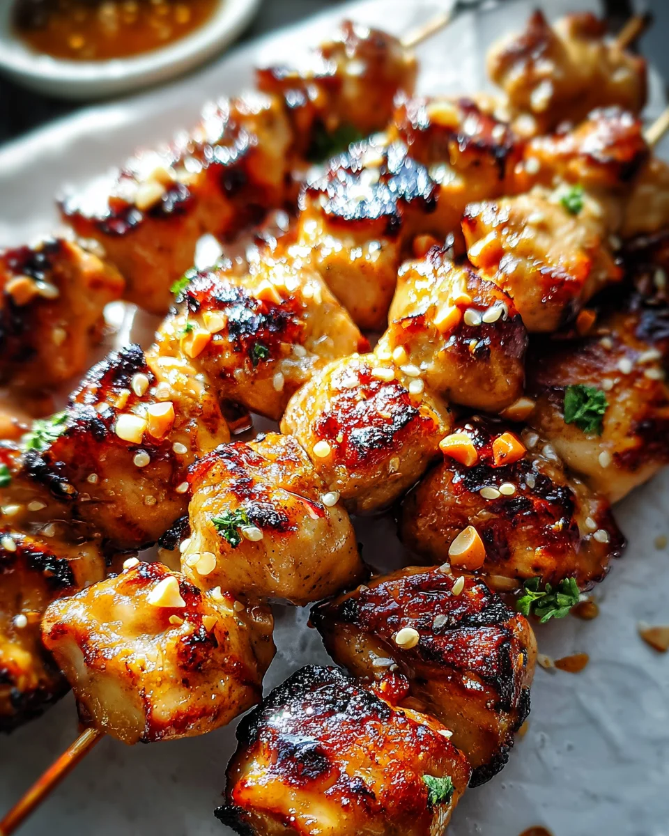 Easy Grilled Asian Chicken Skewers with Honey Garlic Sauce Easy
