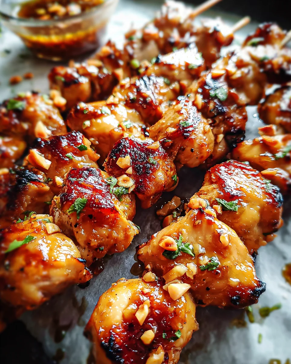 Easy Grilled Asian Chicken Skewers with Honey Garlic Sauce Easy
