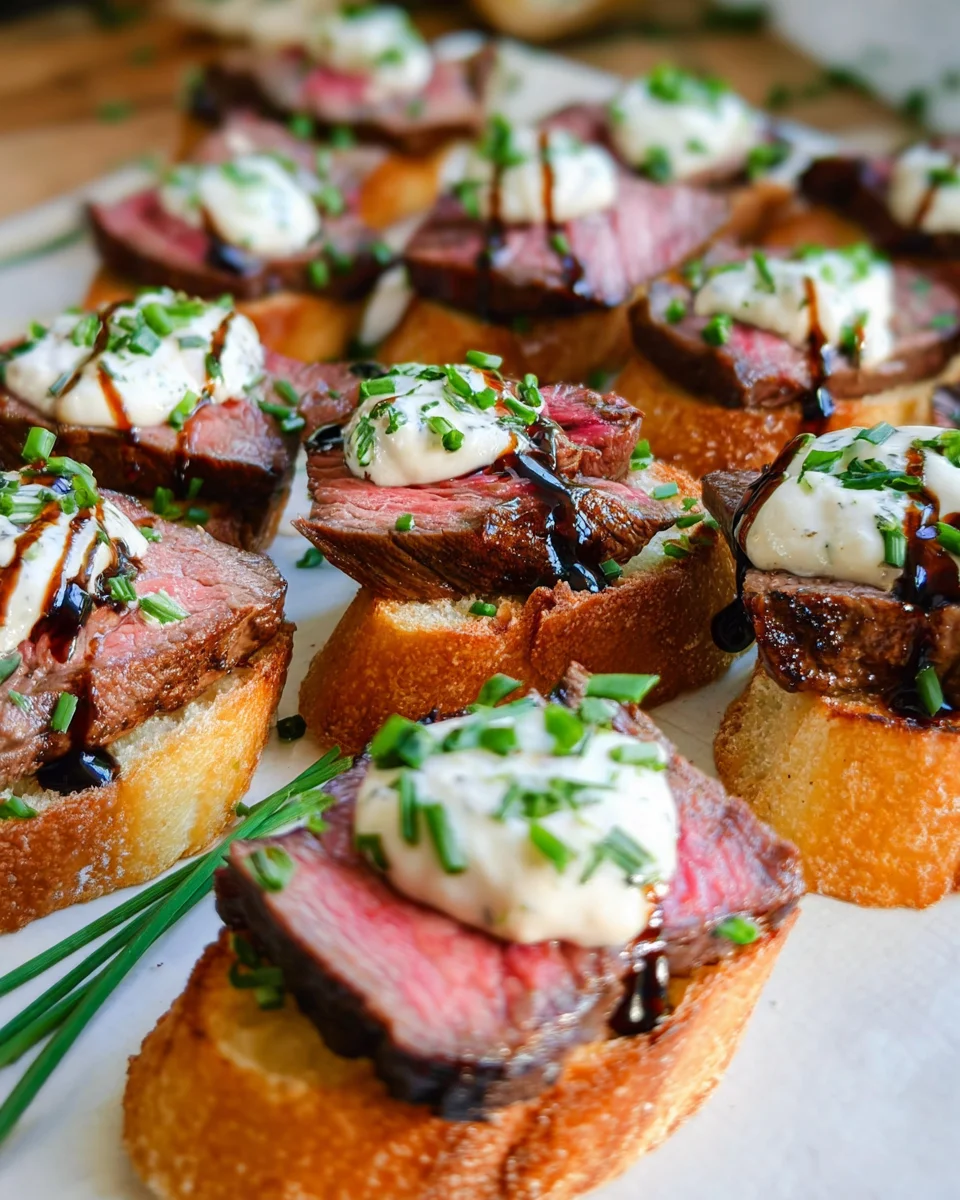 Easy Steak Crostini (with Horseradish Sauce)