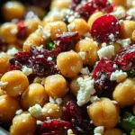 Feta & Cranberry Chickpeas with Lemon Vinaigrette