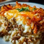 French Onion Ground Beef and Rice Casserole