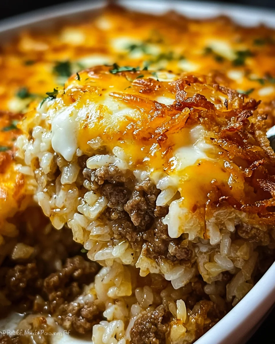 French Onion Ground Beef and Rice Casserole 23 French