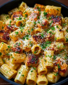 Garlic Butter Chicken with Rigatoni and Parmesan