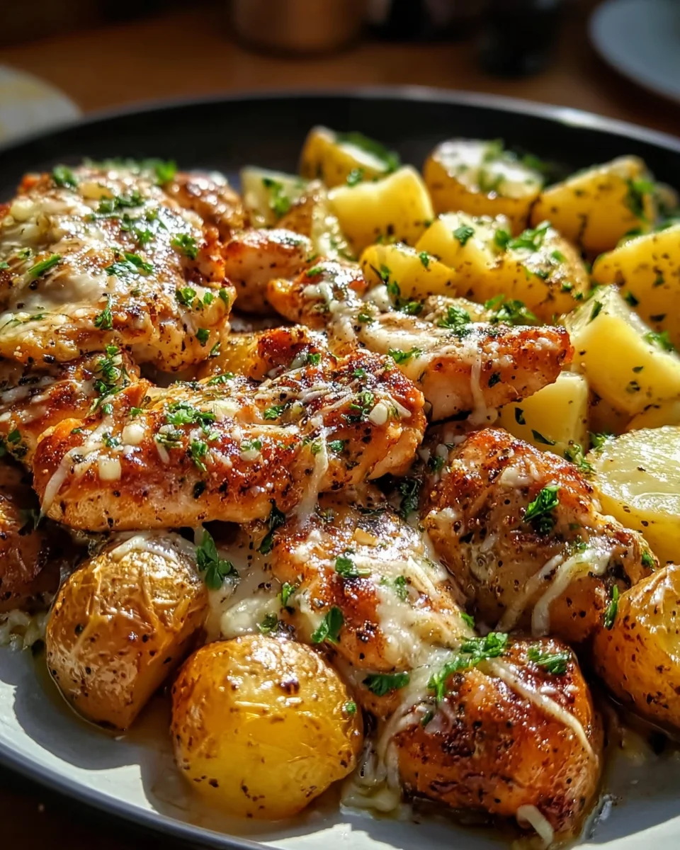 Garlic Parmesan Chicken and Potatoes (One-Pan Dinner) Garlic
