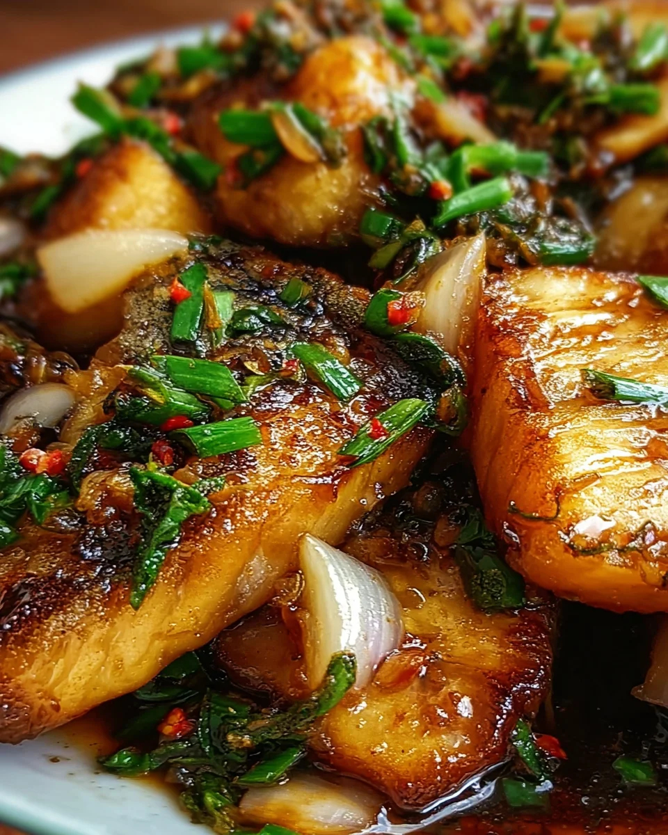 Ginger Onion Fried Sea Bass