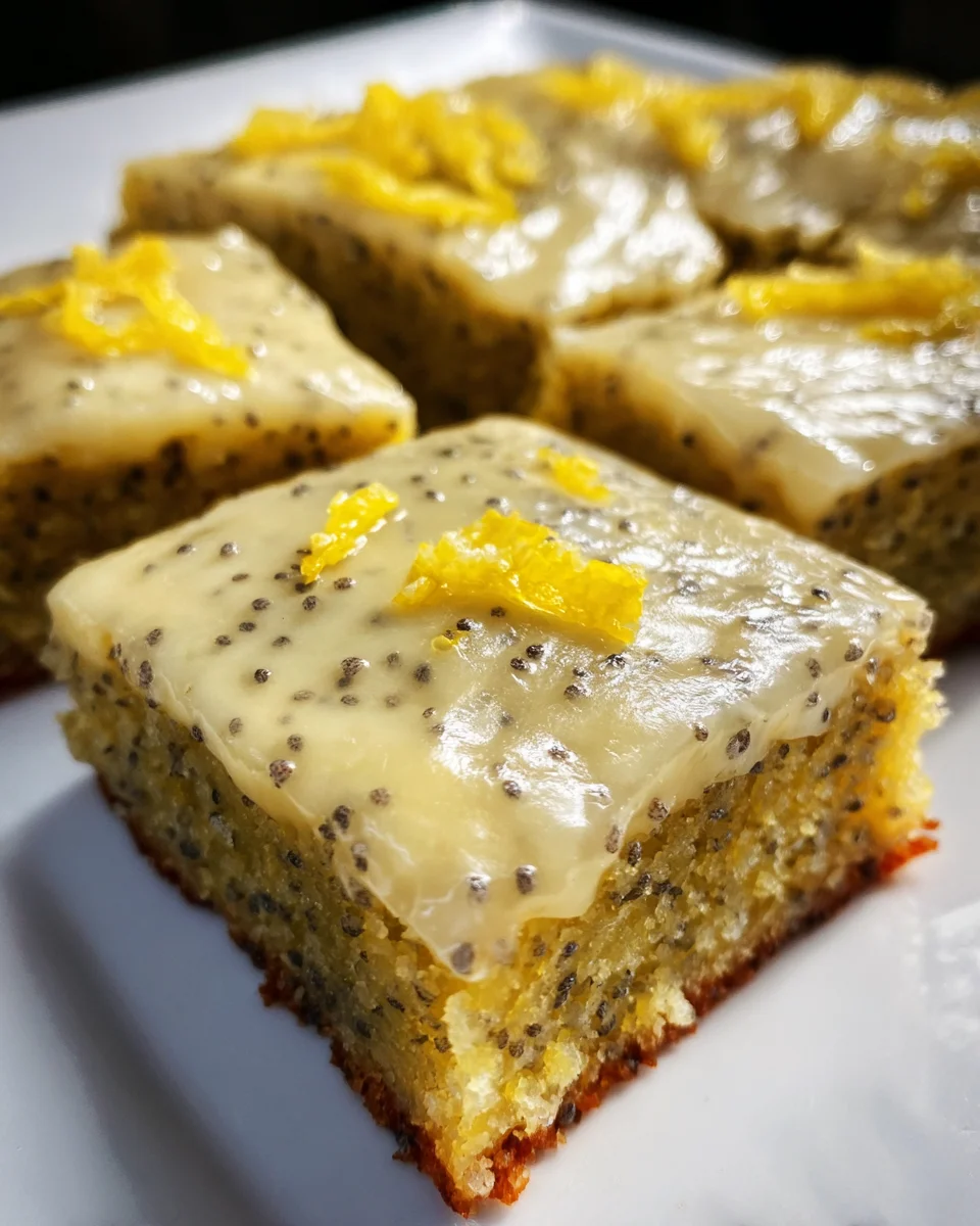 Glazed Lemon Poppy Seed Bars Glazed