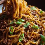 Ground Beef Mongolian Noodles
