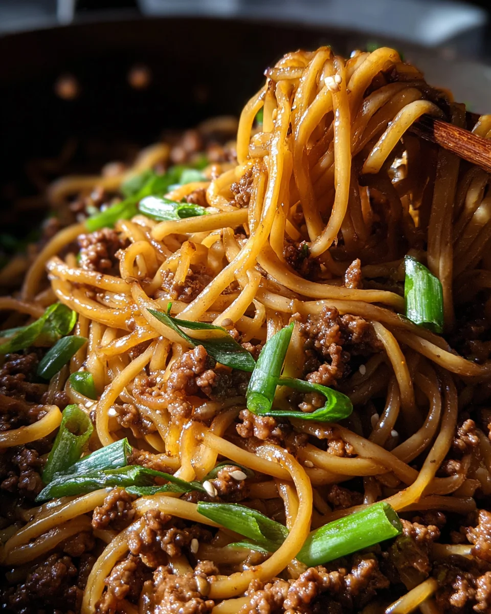 Ground Beef Mongolian Noodles 22 Ground