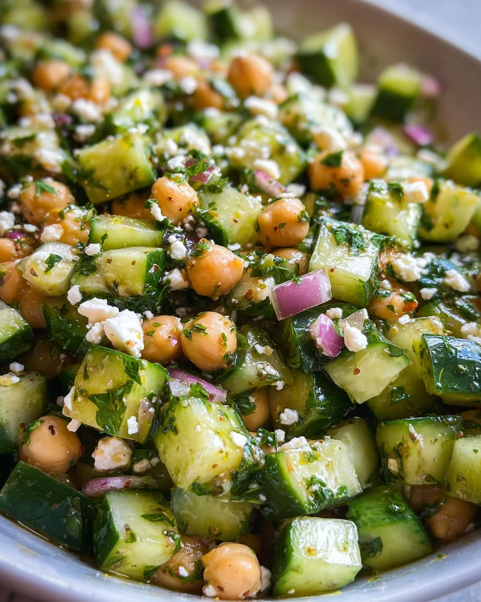 Herby Cucumber Salad with Feta and Chickpeas 21 Herby
