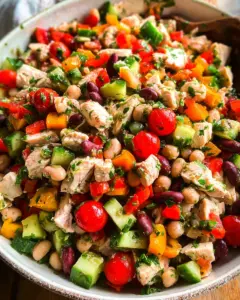 High-Protein Dense Bean Salad with Chicken