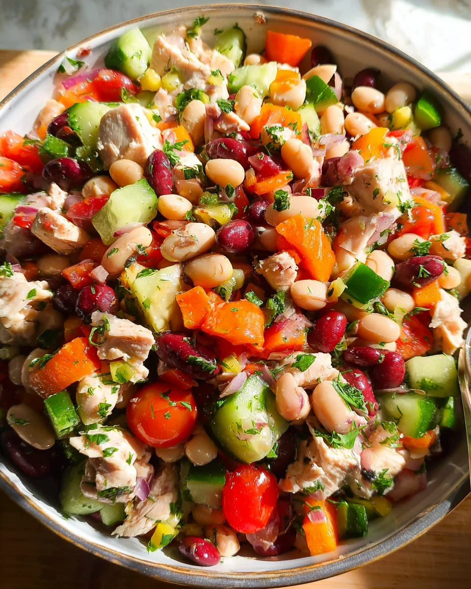 High-Protein Dense Bean Salad with Chicken High-Protein