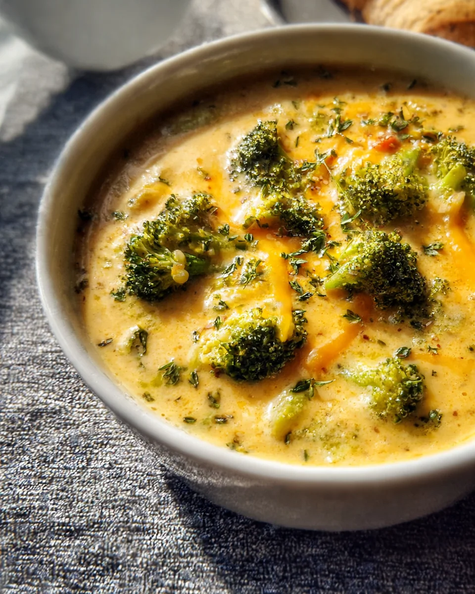 High Protein Broccoli Cheddar Soup High