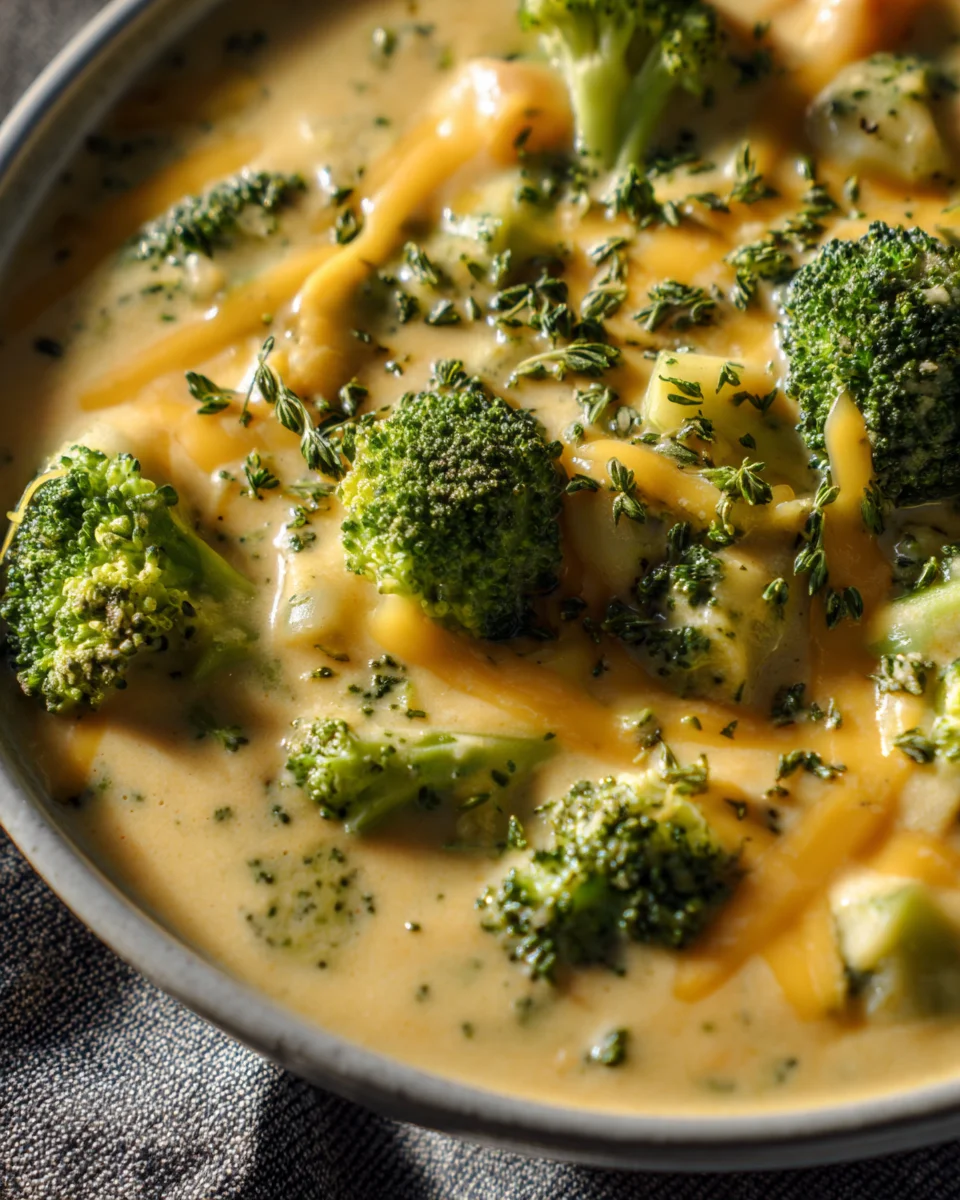 High Protein Broccoli Cheddar Soup High