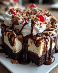 Hot Fudge Sundae Brownie Cheesecake