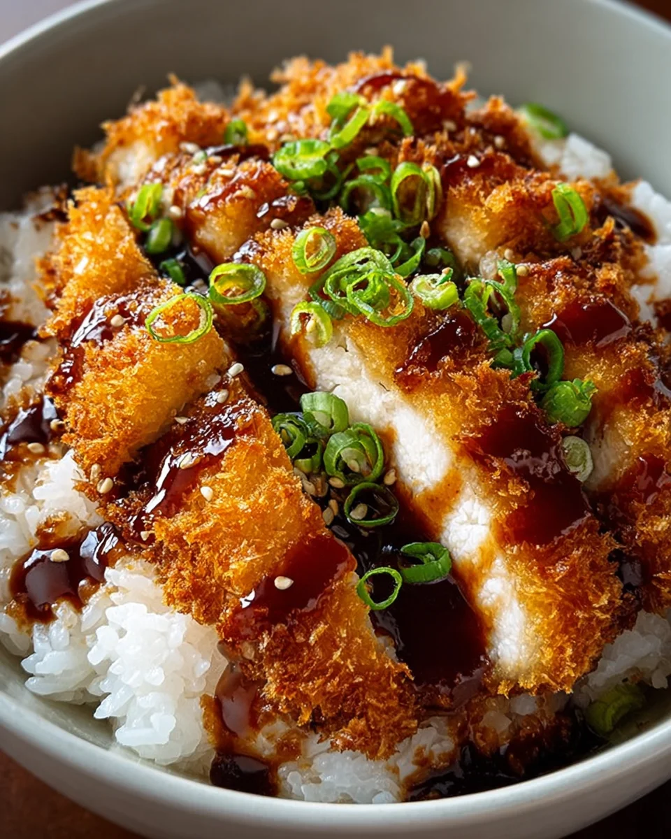 Japanese Katsu Bowls with Tonkatsu Sauce Japanese Katsu Bowls with Tonkatsu Sauce